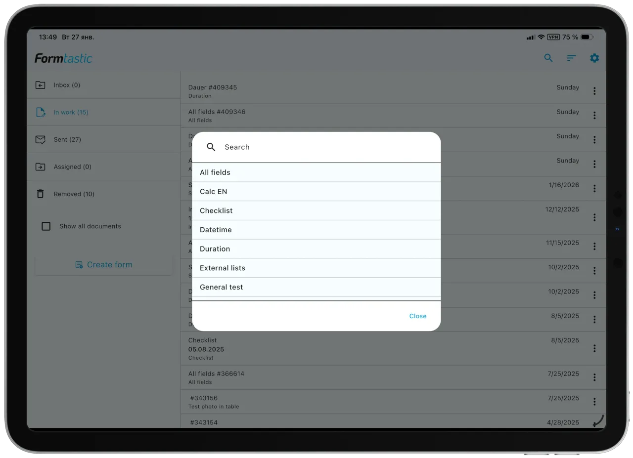 New Document Dialog